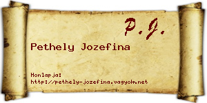 Pethely Jozefina névjegykártya
